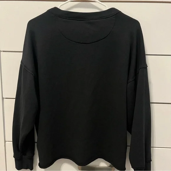 Aerie Black Lace Up Crewneck - Picture 3 of 5
